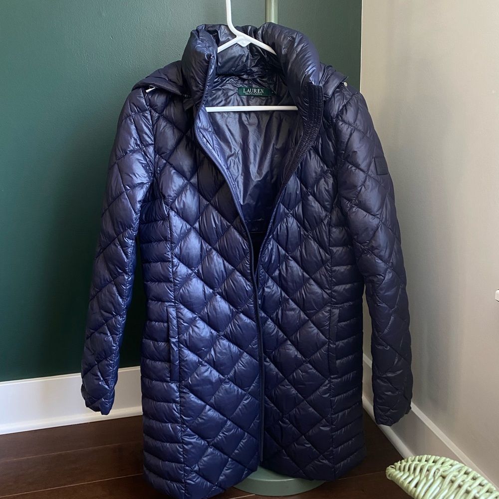 Ralph Lauren Quilted Puffer Navy Coat